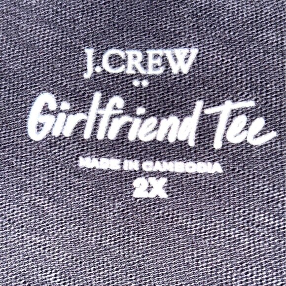 J.Crew Girlfriend Tee Black Short Sleeve Crewneck Cotton 2X - Picture 2 of 6